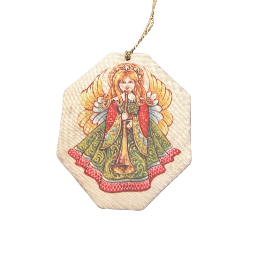 Vintage Avon Cloth Double sided Angel Ornament